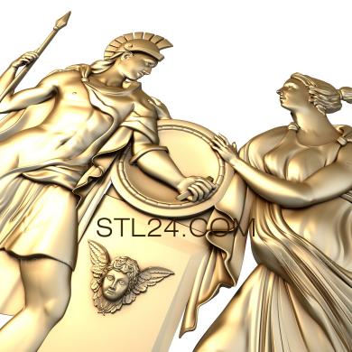 Art panel (Greek deities, PD_0073) 3D models for cnc